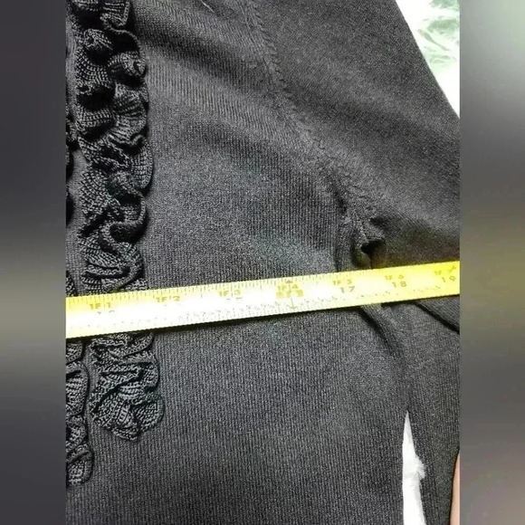 Theme Black Ruffled Button-Up Cardigan - Picture 7 of 8